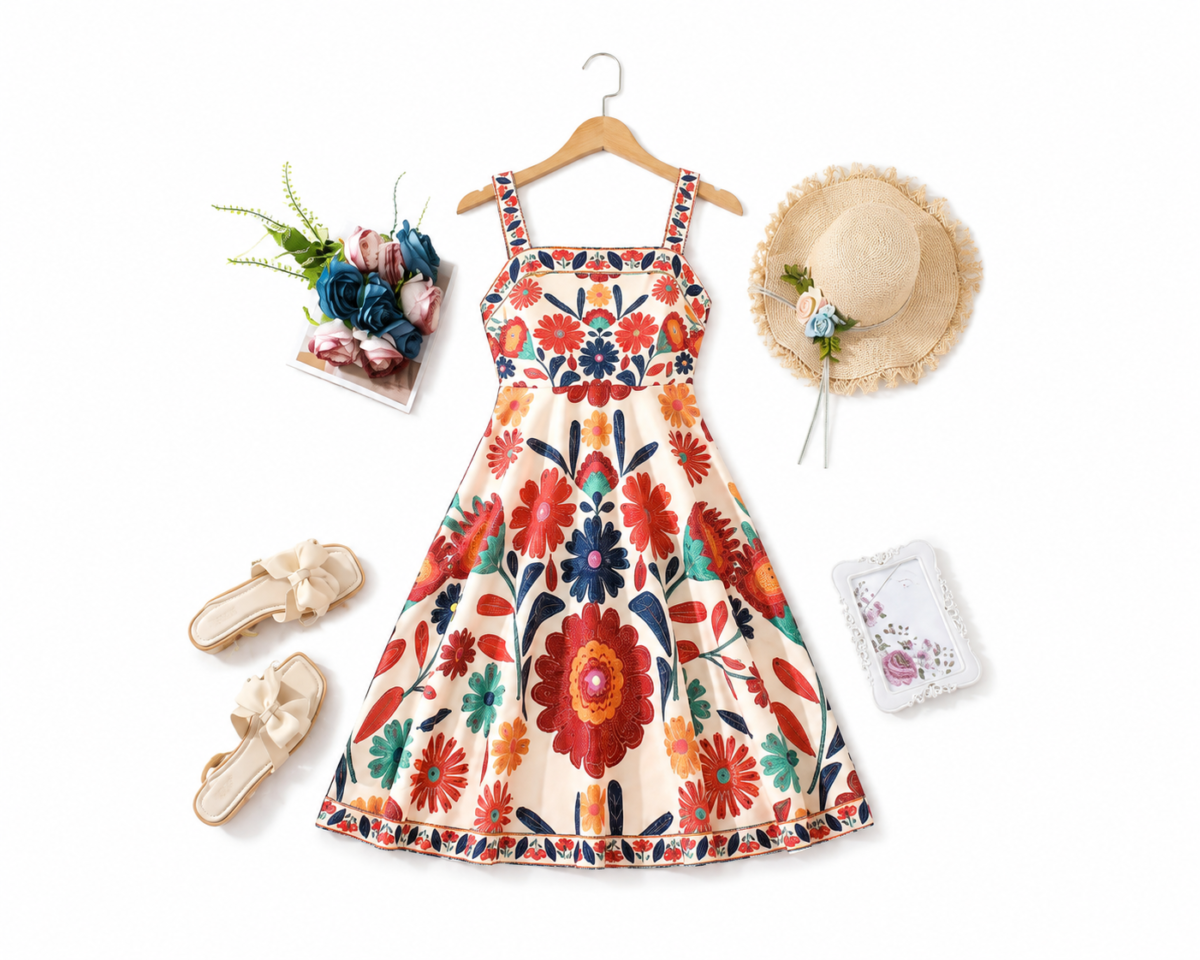 Floral A-Line Girls Dress