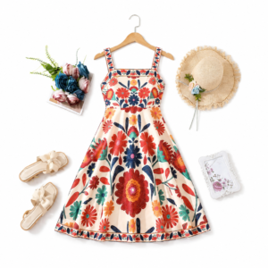 Floral A-Line Girls Dress