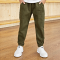 PANTALON MEN Boys Casual Cotton Pants Lightweight Straight Leg Everyday Trousers