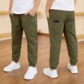 PANTALON MEN 3 Boys Casual Cotton Pants Lightweight Straight Leg Everyday Trousers
