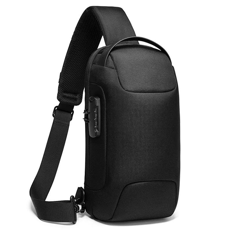 Travel-friendly black sling crossbody bag with adjustable strap